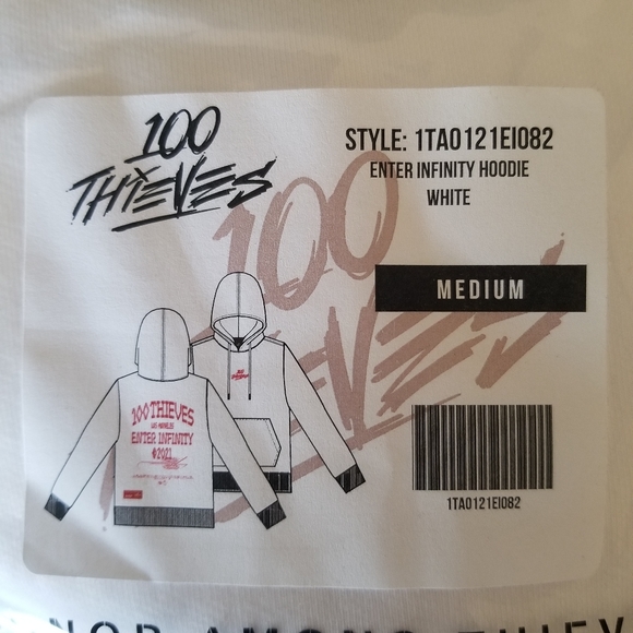 NWT 100 Thieves White Infinity Hoodie - Picture 2 of 3